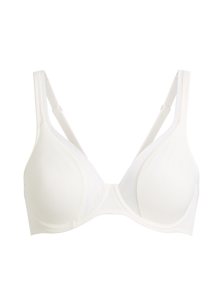 Mesh non-padded underwired bra, White