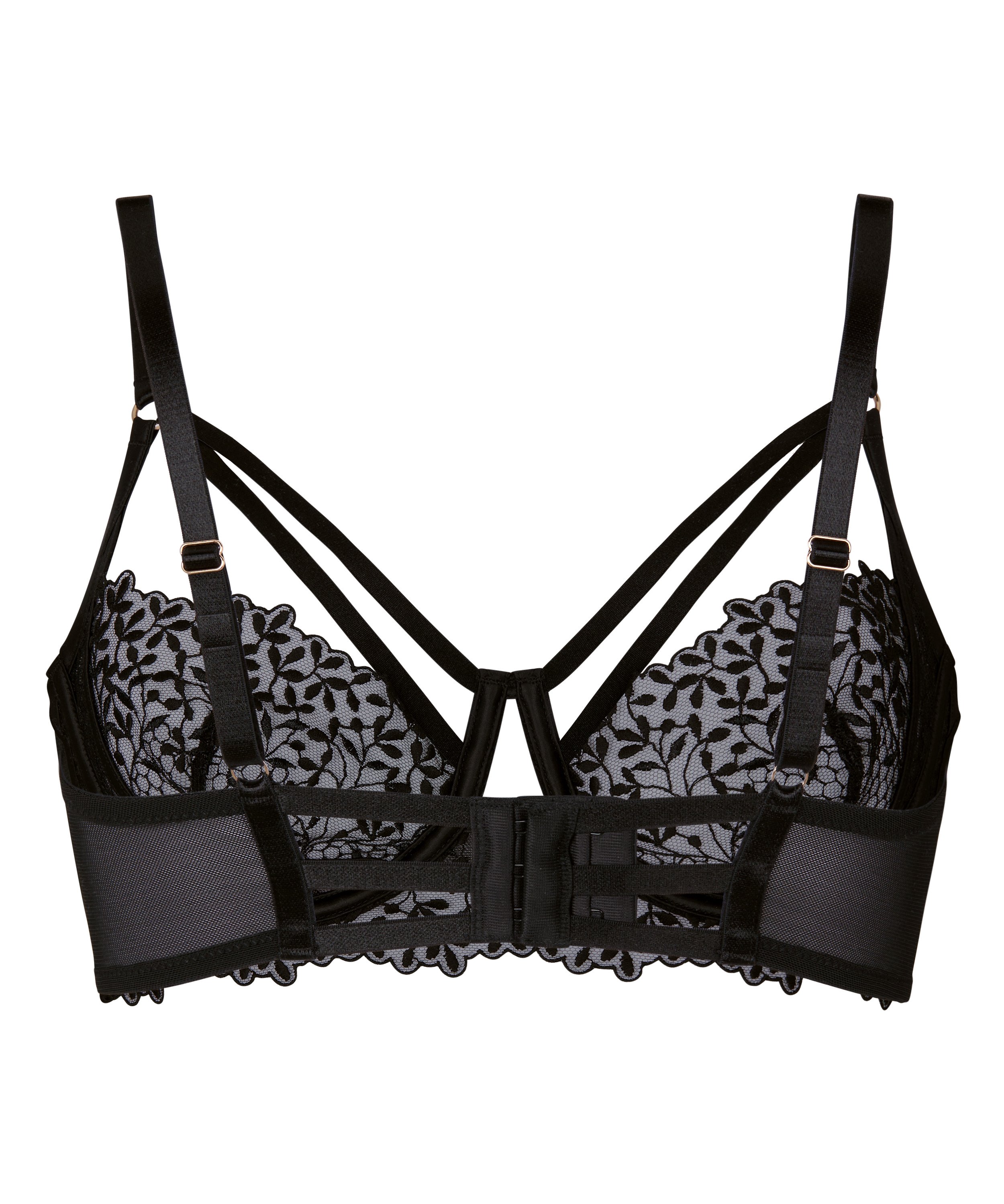 Kristina Non-Padded Underwired Longline Bra, Black, main