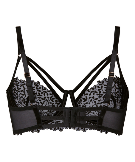 Kristina Non-Padded Underwired Longline Bra, Black