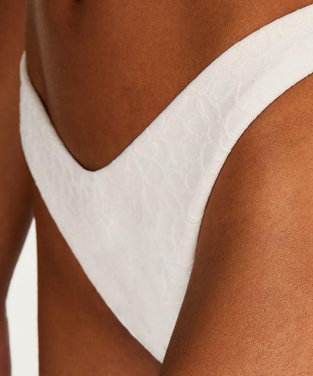 Sri Lanka High Leg Bikini Bottoms, White