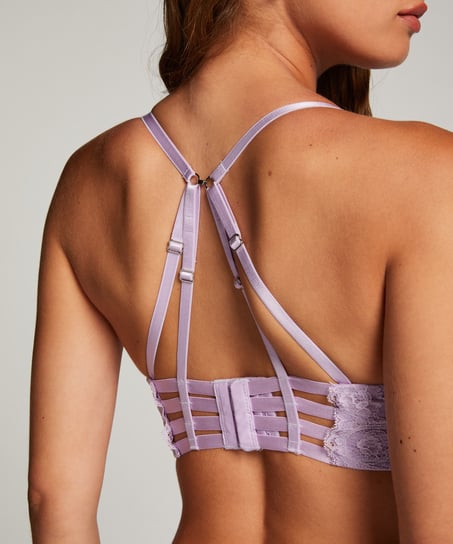 Ollie Padded Longline Underwired Bra, Purple