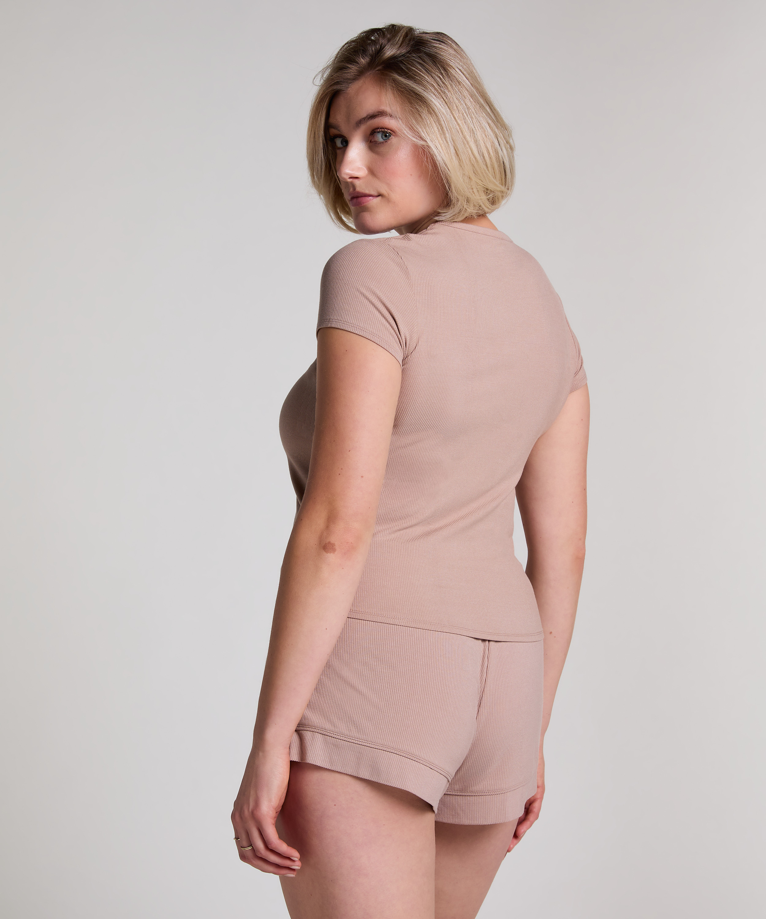 Short Jersey Rib Essential, Beige, main