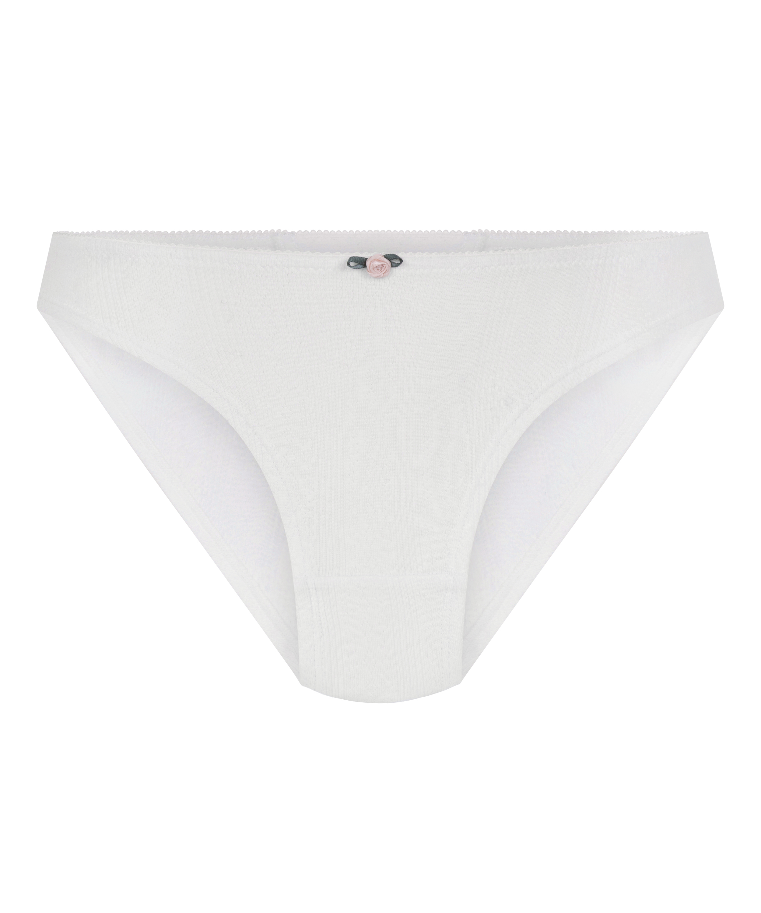 Pointelle Brazilian, White, main