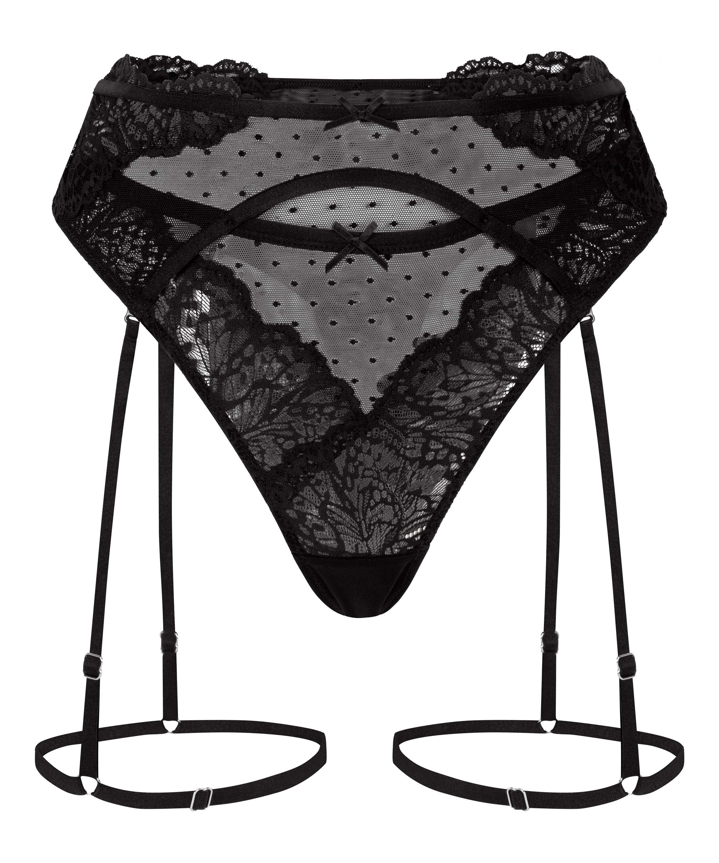 Posie Suspender String, Black