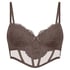 Arabella Padded Underwired Longline Bra, Brown