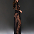 Long Allover Lace Kimono, Black
