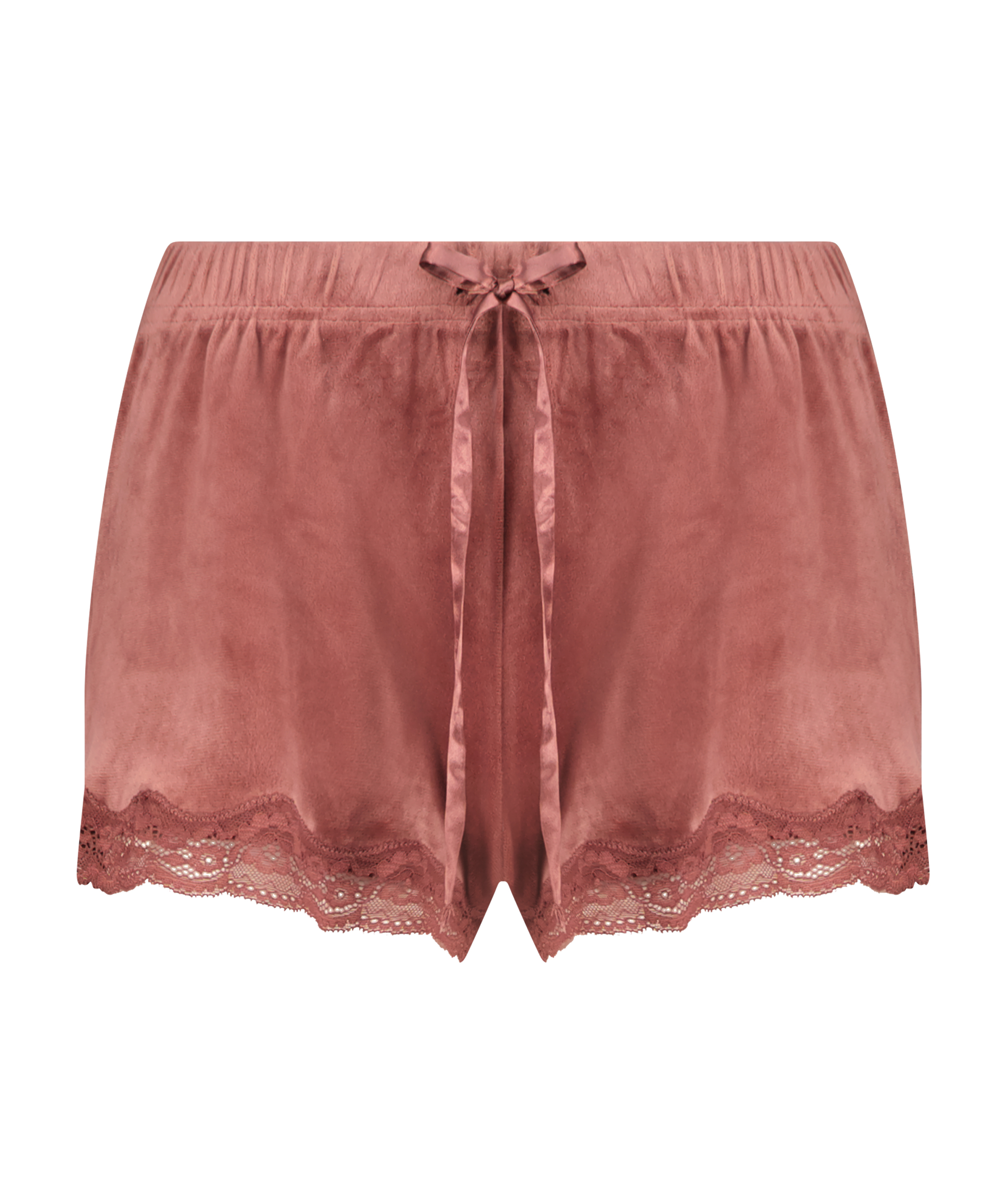 Velvet lace shorts, Pink, main