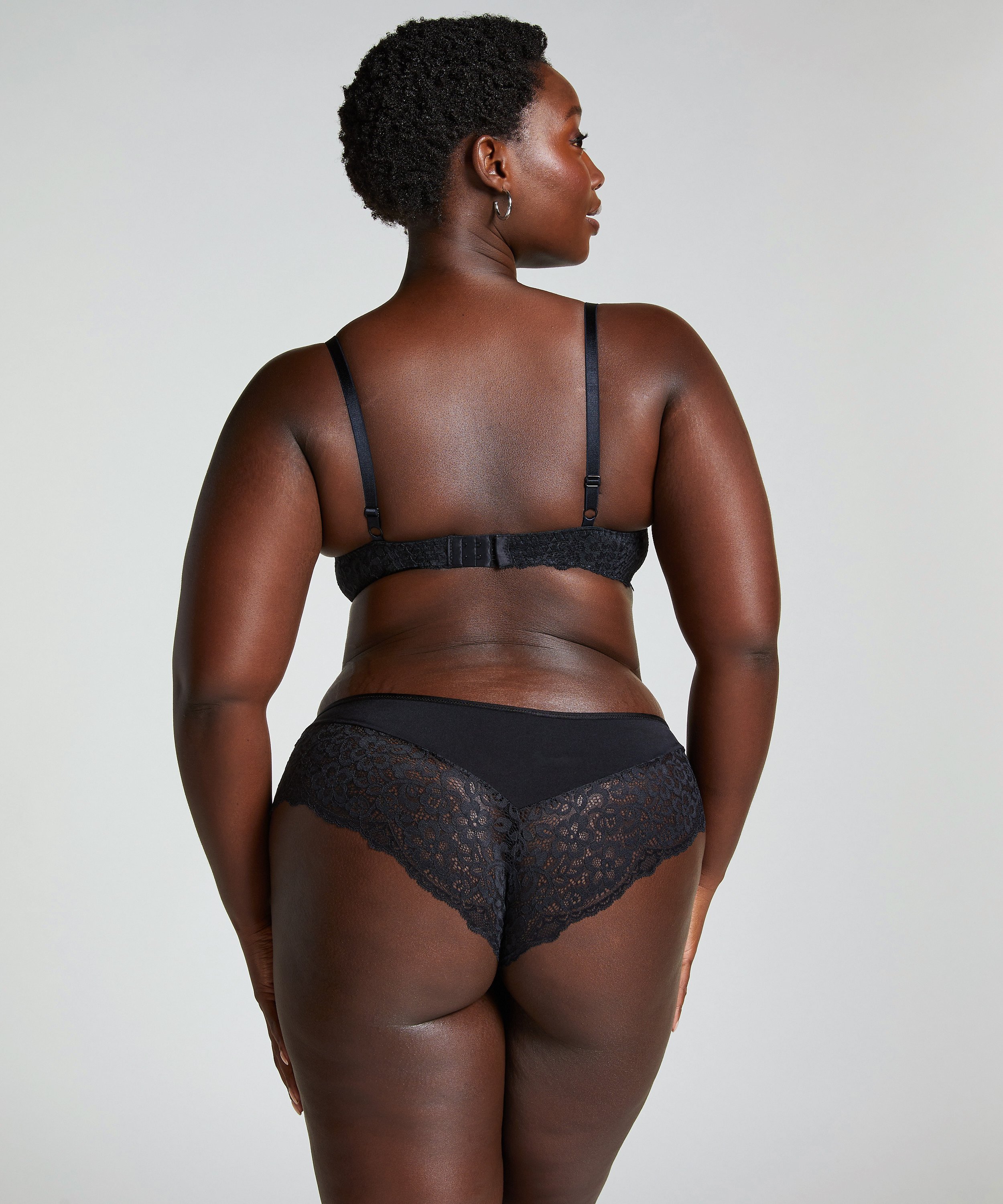 Marine Non-Padded Underwired Bra, Black, main
