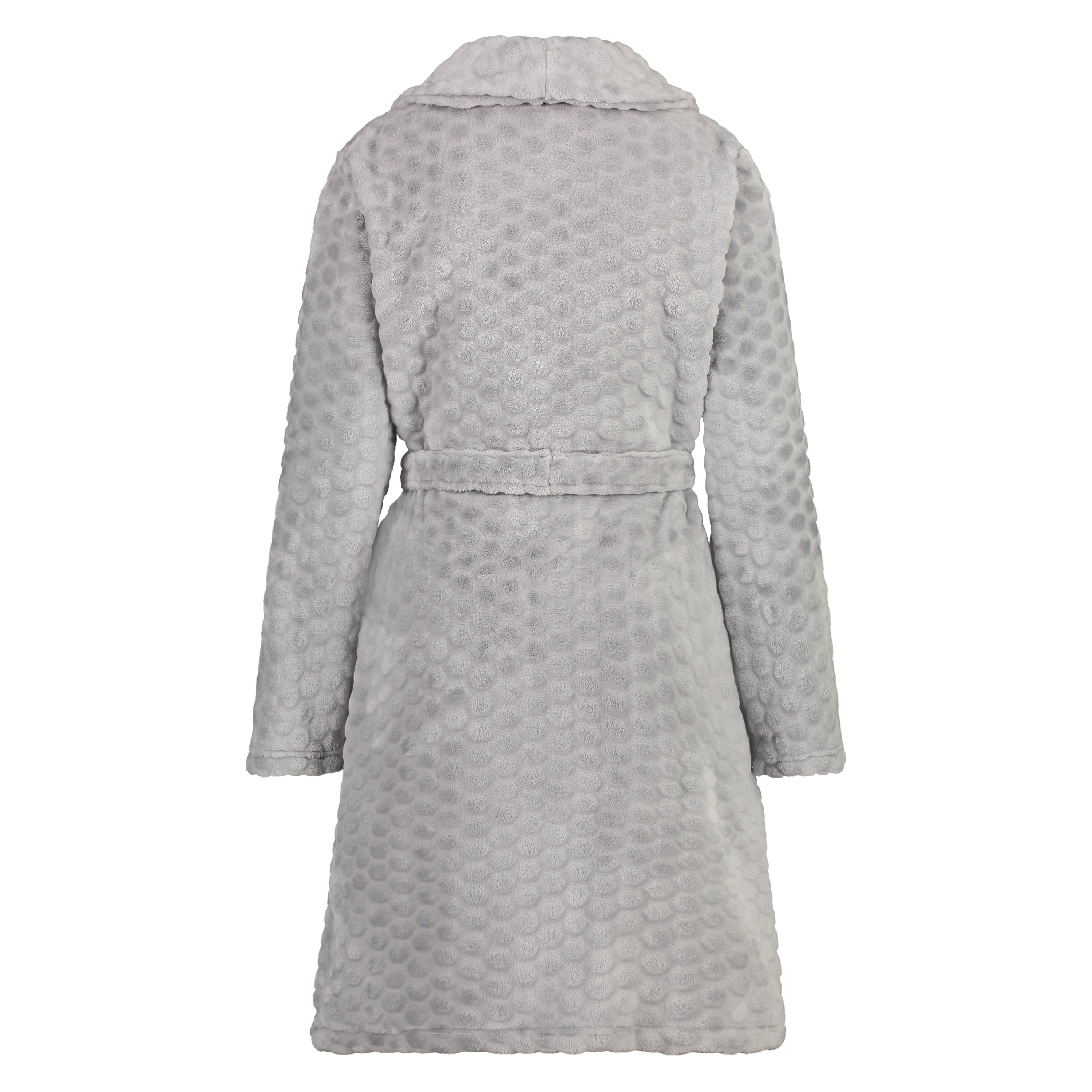 Fleece Bathrobe, Gray, main