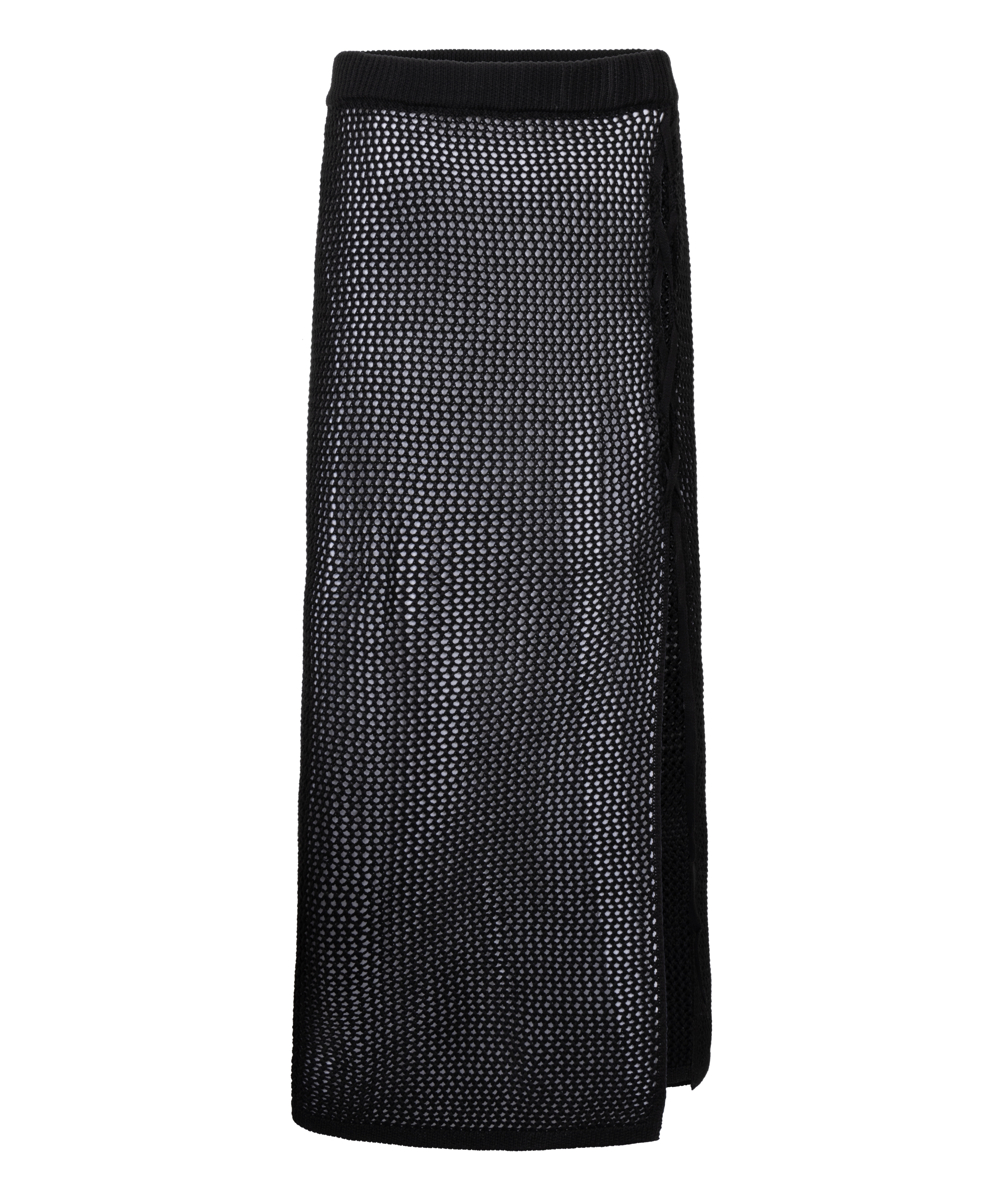 Crochet Midi Skirt, Black, main