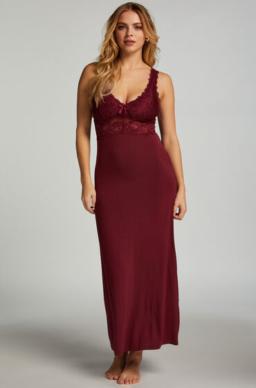 Hunkemöller Nora Lace Long Slip Dress Purple