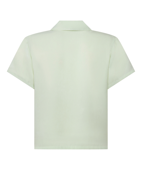Satin Short-Sleeved Jacket, Green