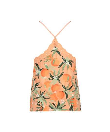 Woven Lace Cami Top, Pink