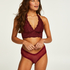 V-shaped Brazilian knickers mesh, Red