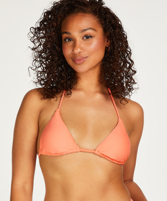 Peachy Triangle Bikini Top, Orange