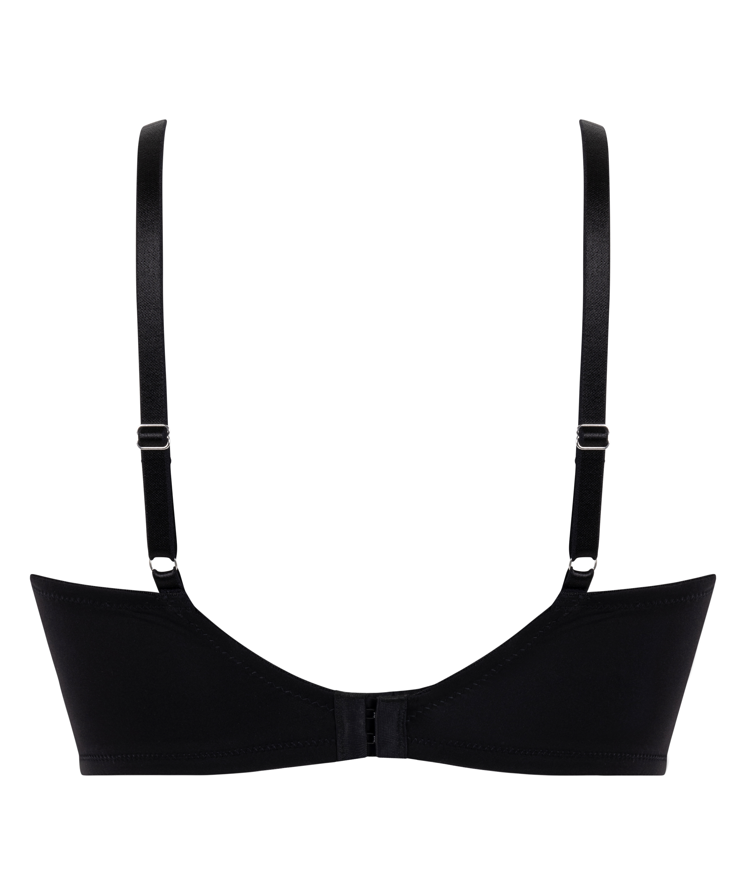 Jemima Padded Underwired Longline Push-Up Bra, Black, main