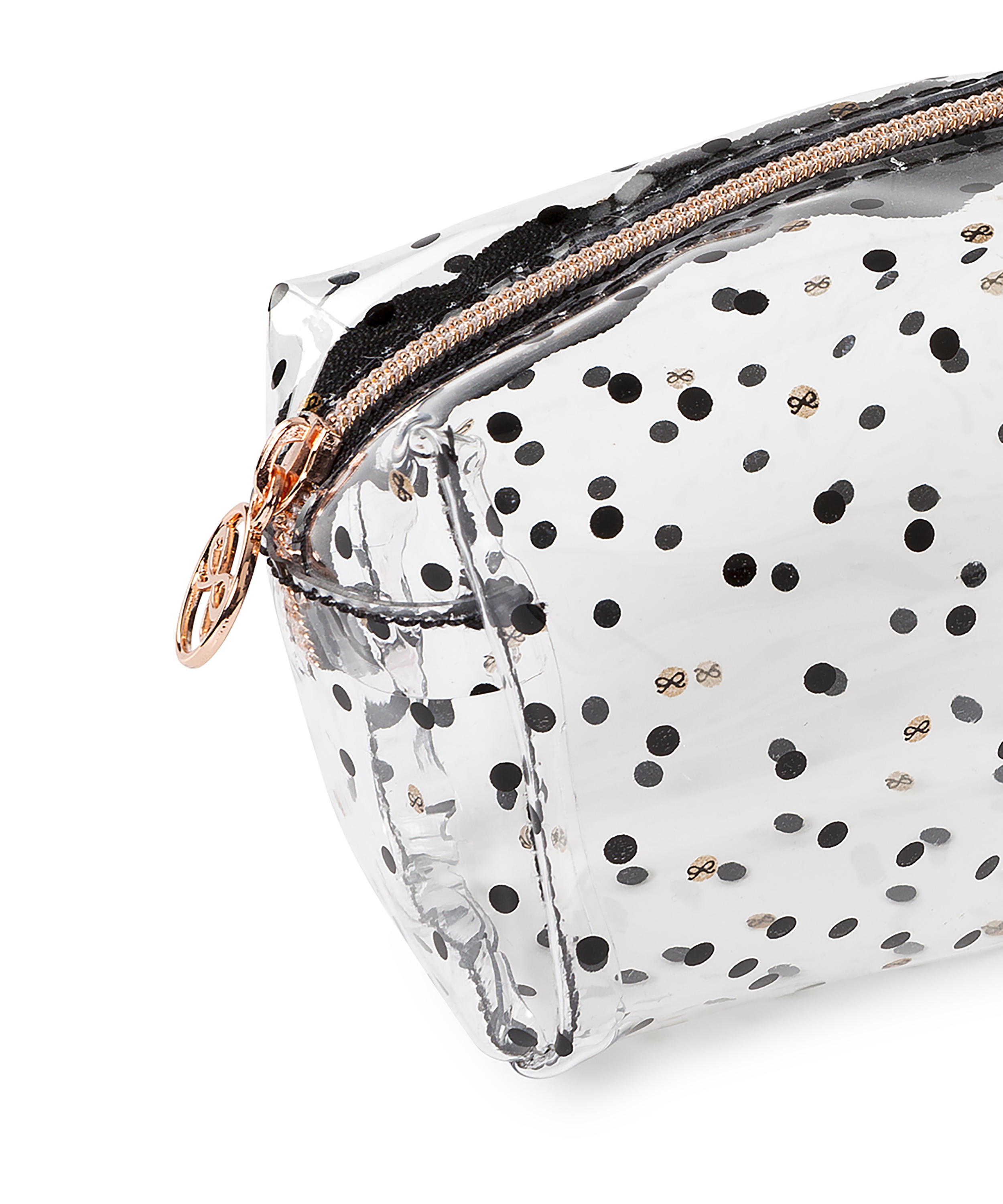 Dotted Make-Up Bag, Black, main
