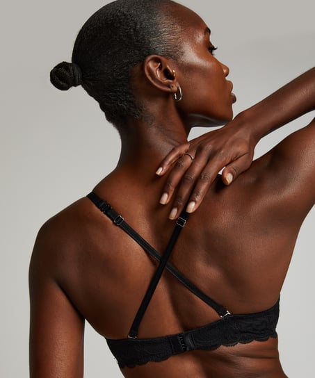 Angie Padded Underwired Push-Up Bra, Black