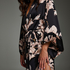 Bloom Satin Kimono, Black