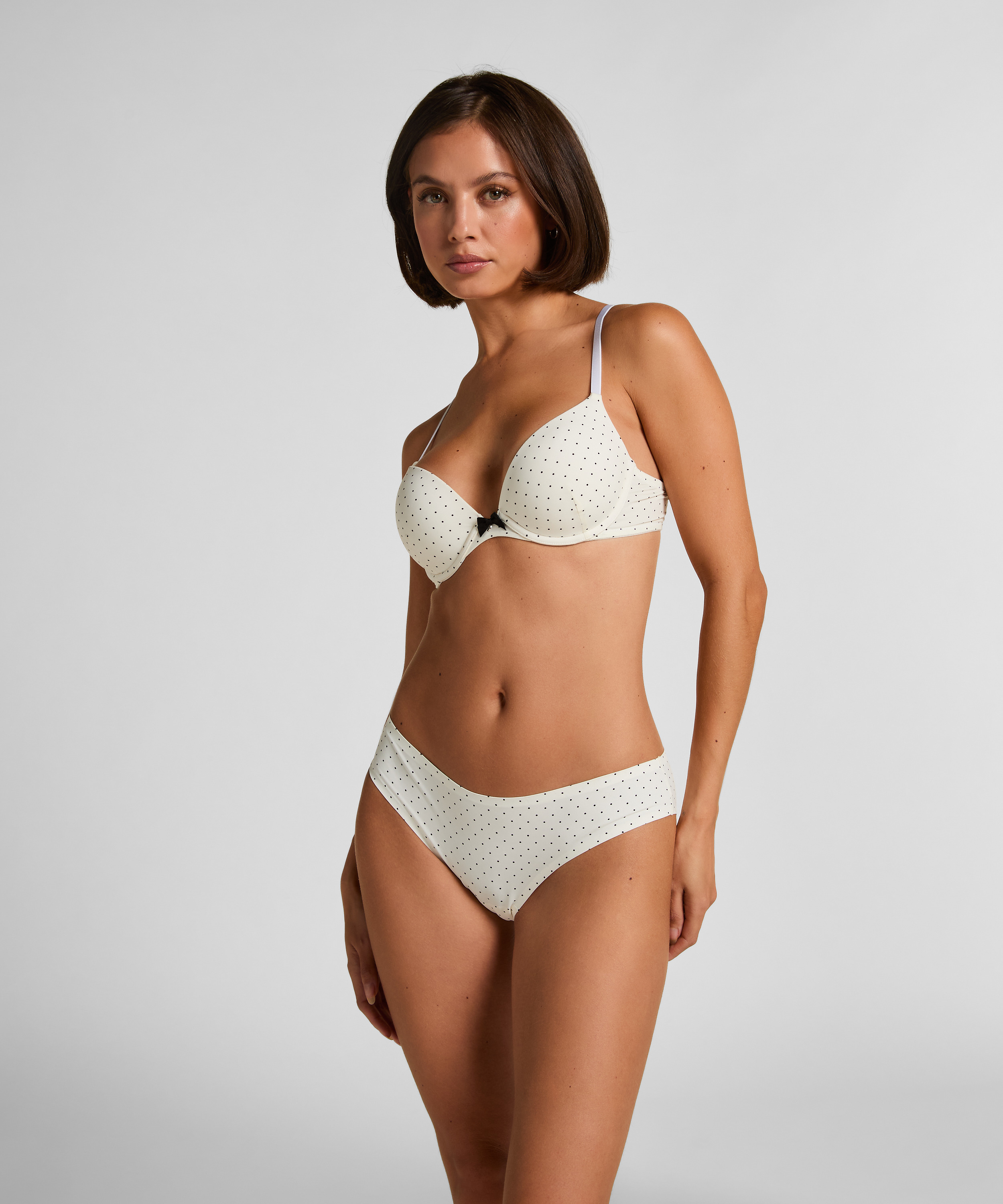 Plunge Padded Underwired Bra, White, main