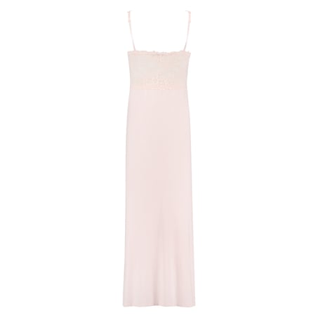 modal lace-trim high-slit maxi slip dress Romantic Clip Dot Maxi Slip Dress main image 0