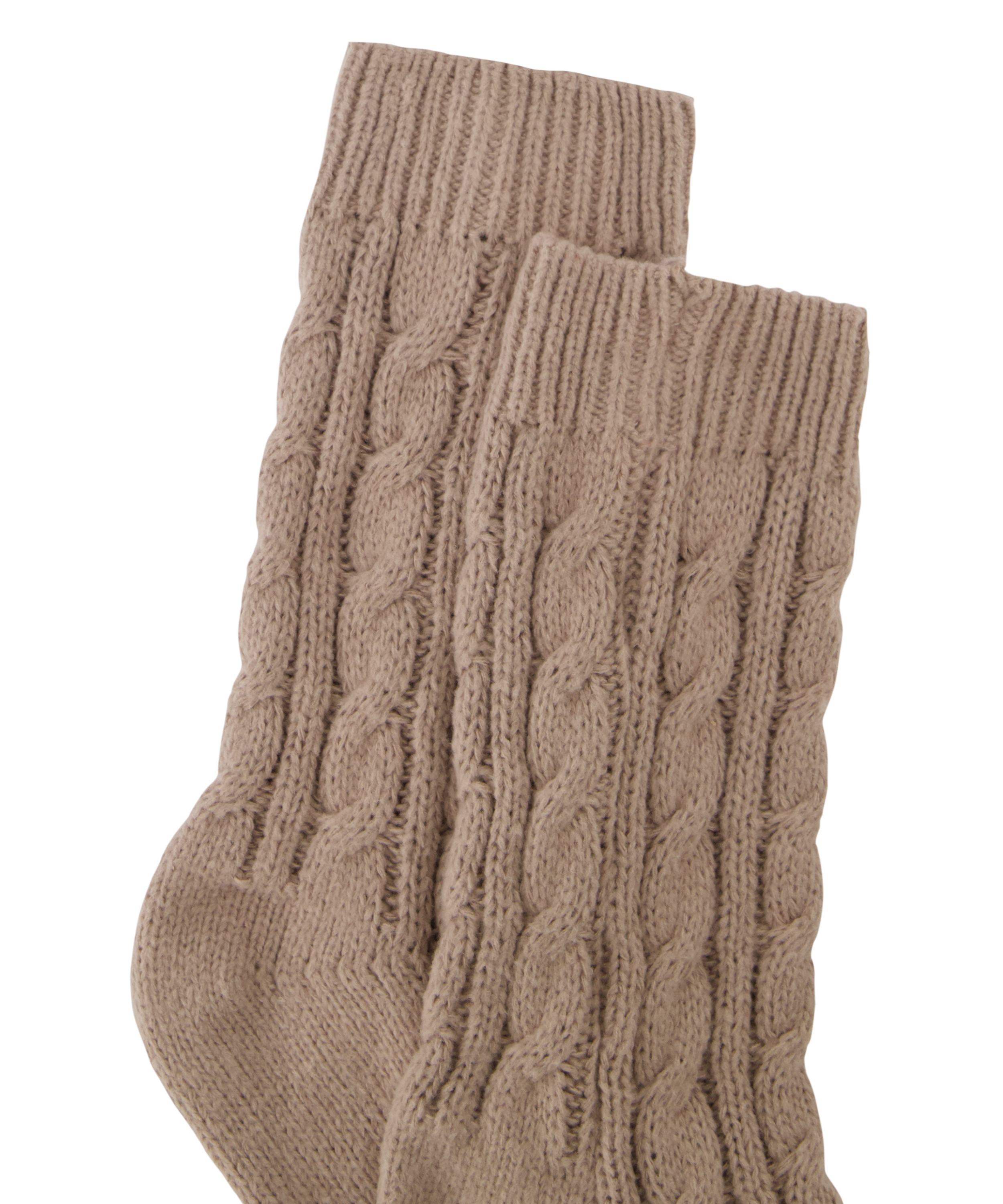 1 pair of knitted socks, Beige, main