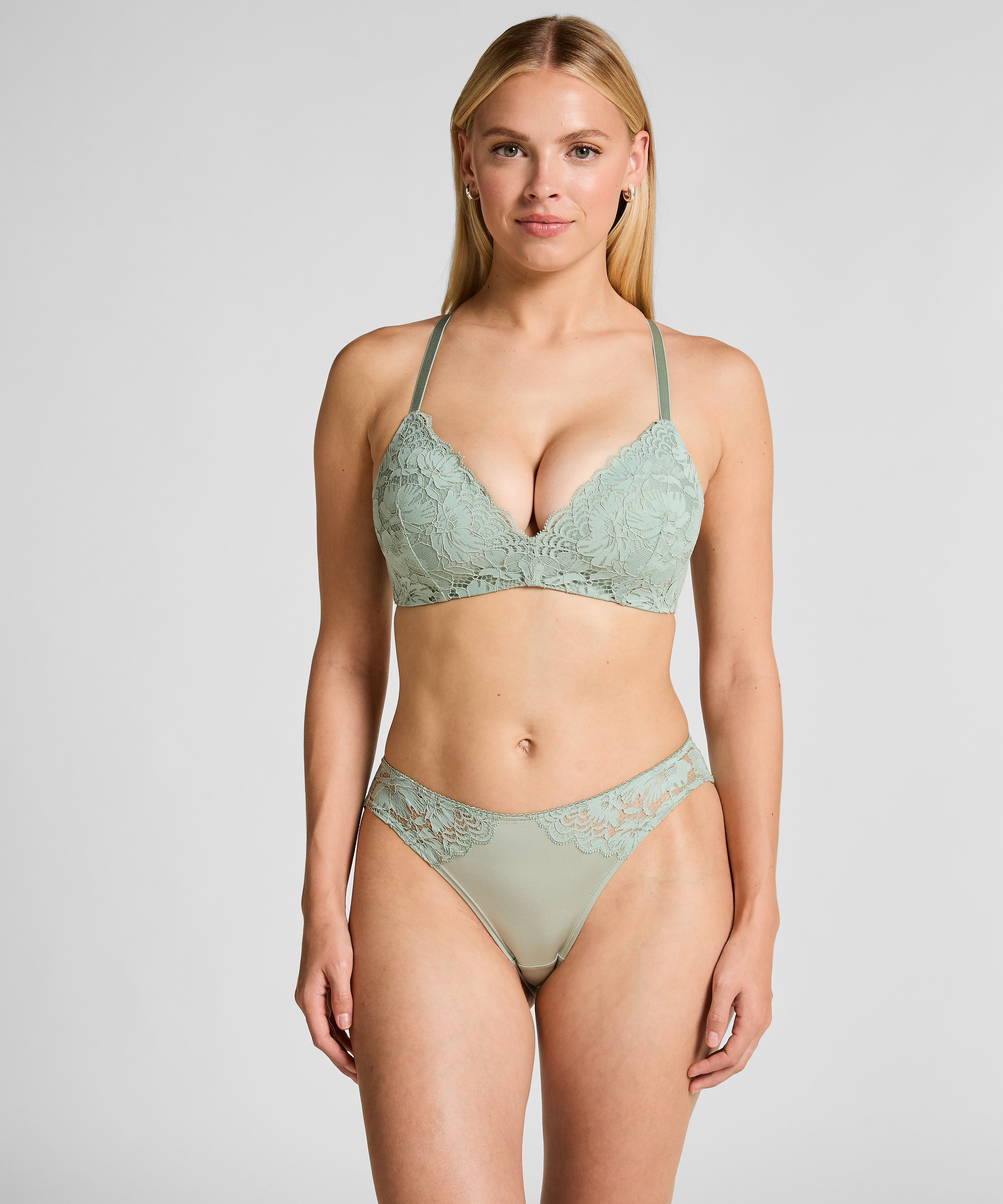 Andi Padded Non-Wired Bra, Green, main