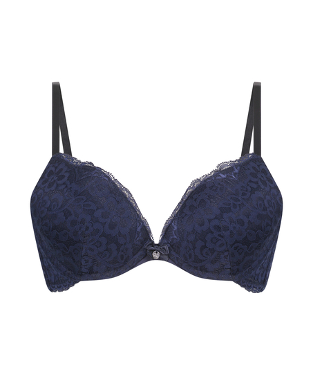 Marine Padded Push-Up Underwired Bra, Blue