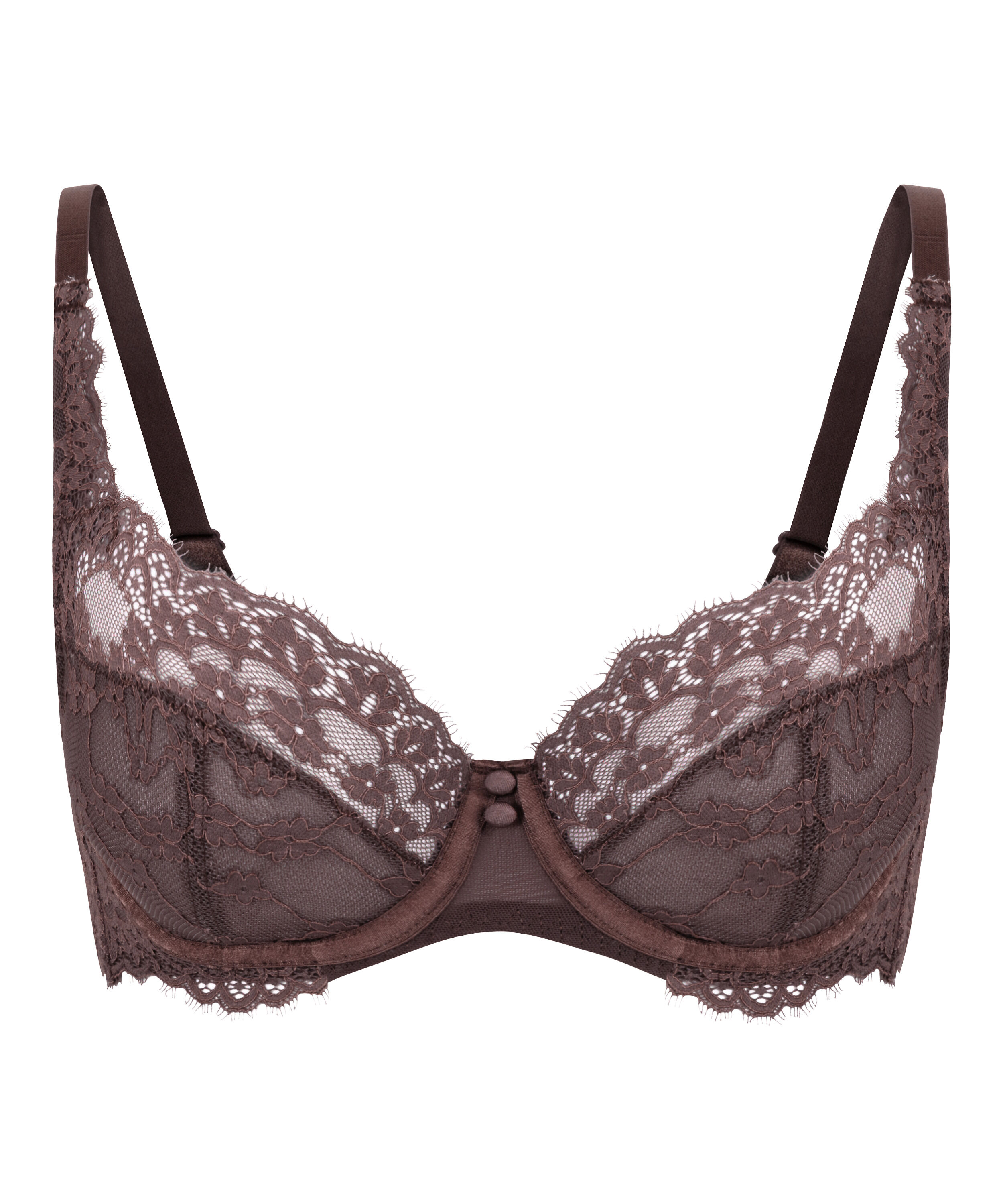 Daisy Non-Padded Underwired Bra, Brown