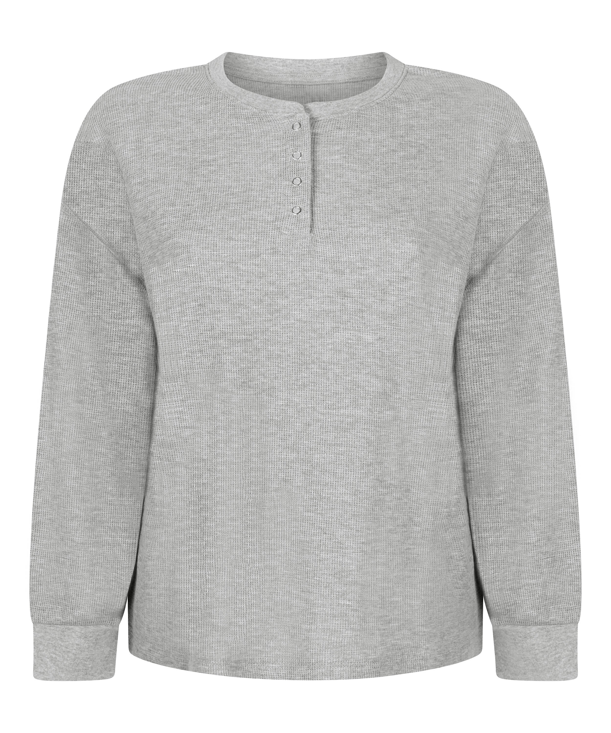 Top Waffle Henley, Gray
