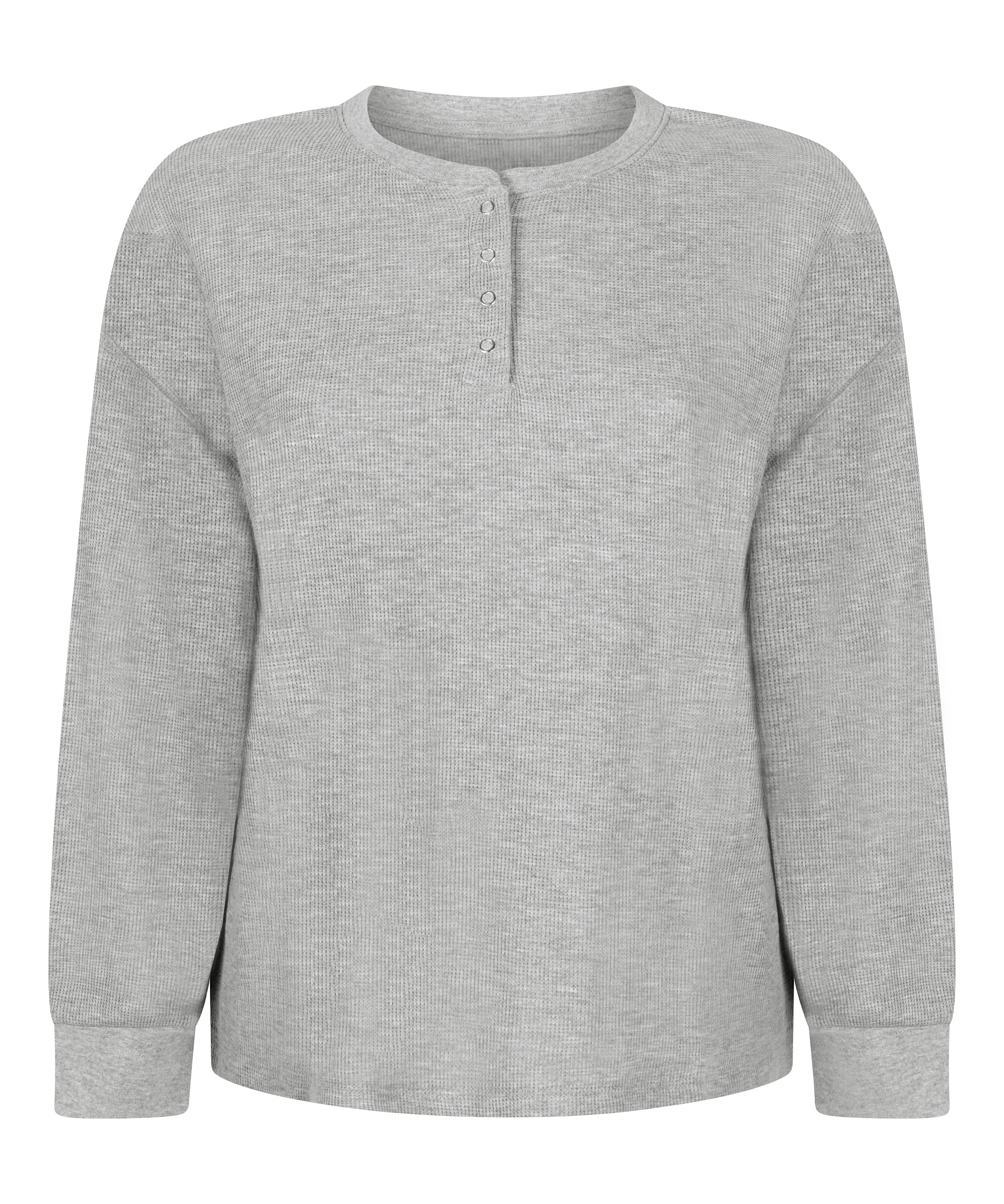 Top Waffle Henley, Gray, main