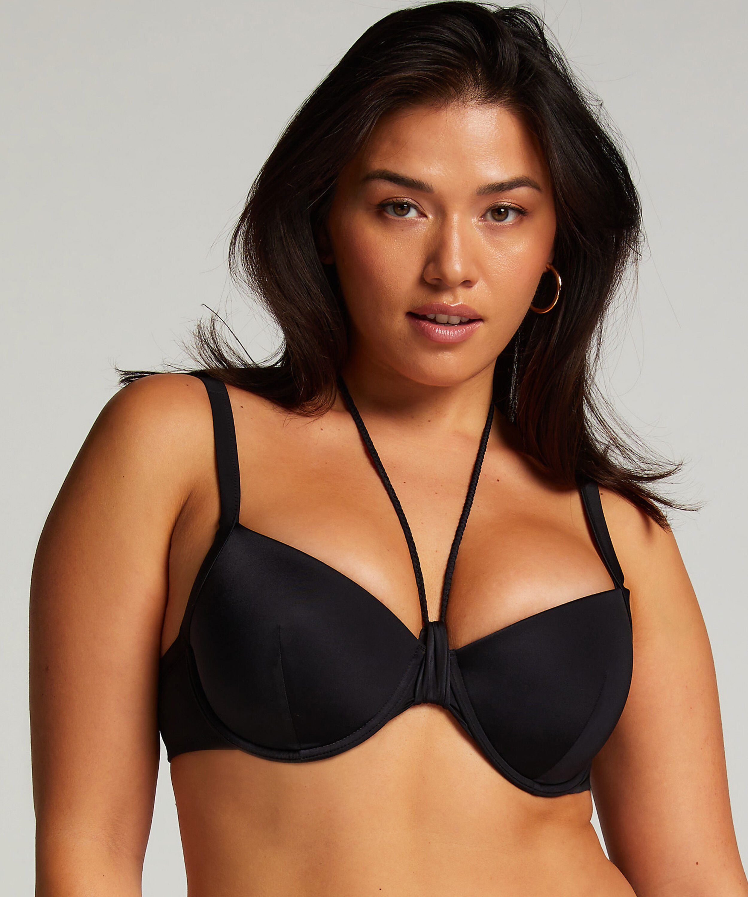Luxe padded Underwired Bikini Top, Black
