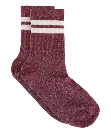Socks Lurex Stripe, Purple