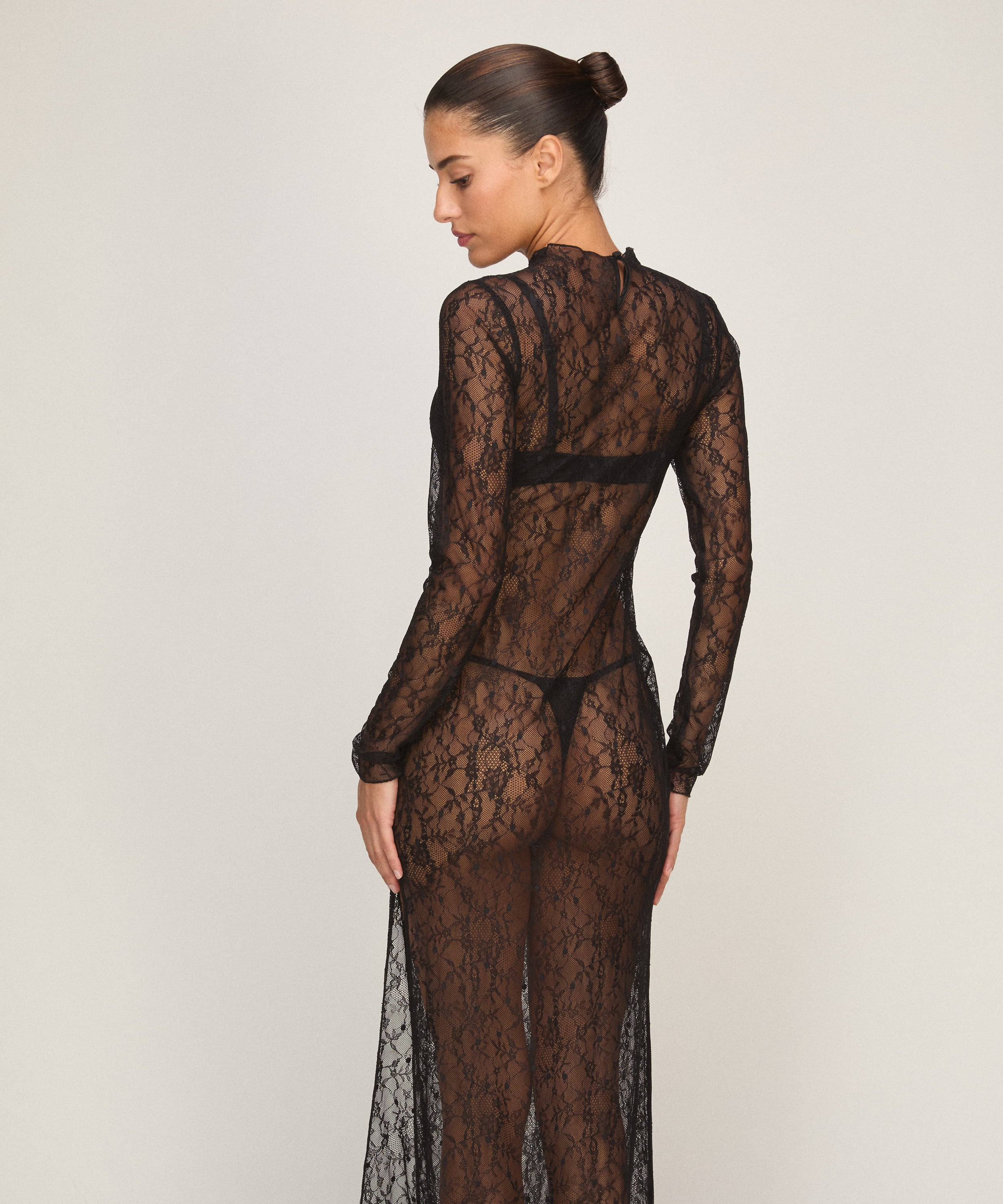 Slipdress Allover Lace, Black, main