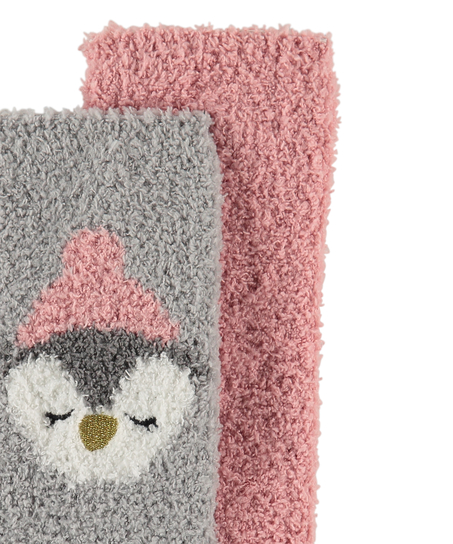 2 pairs of cosy socks, Gray