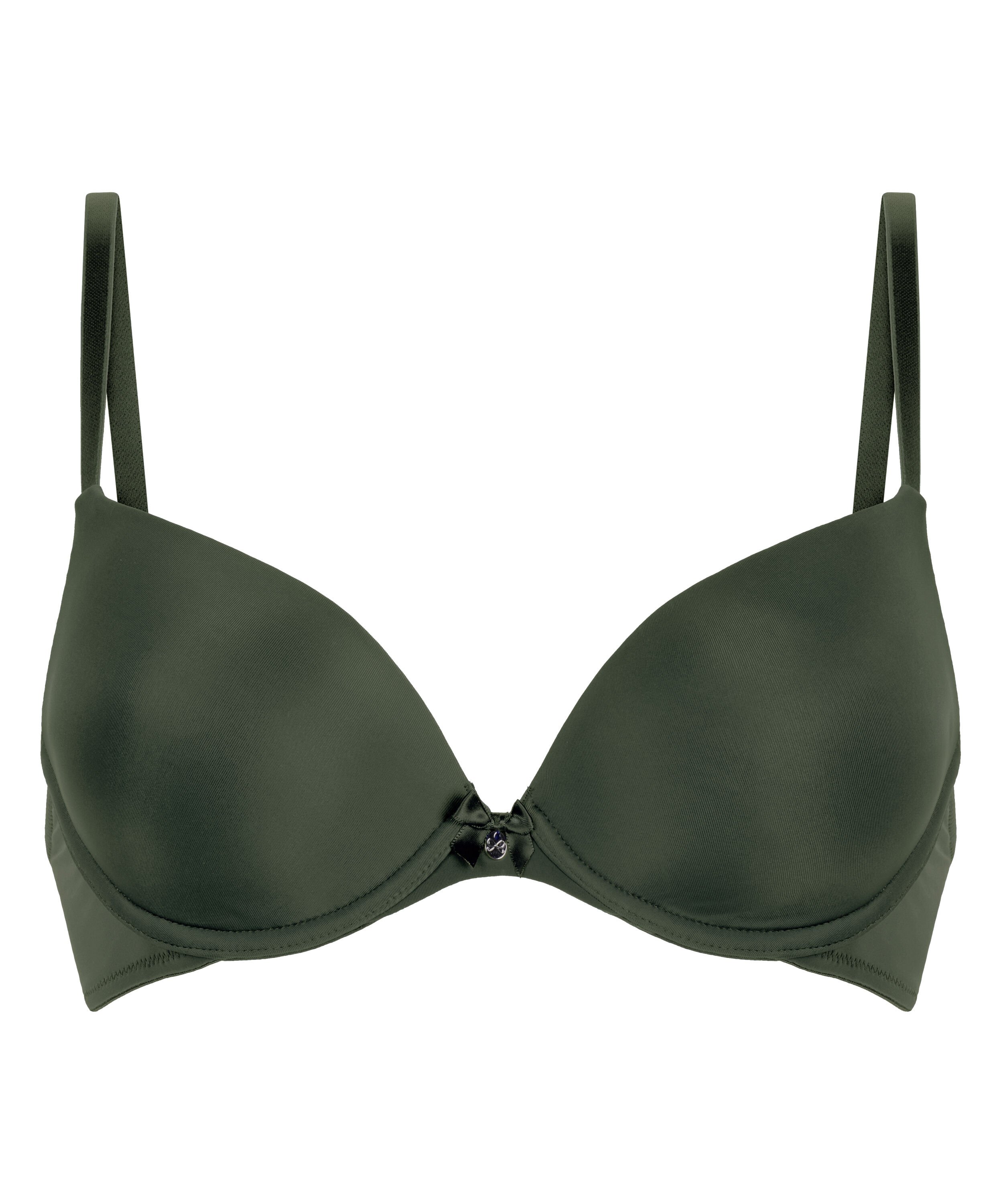 Plunge Padded Underwired Bra, Green