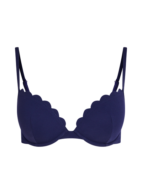 Scallop push-up underwired bikini top Cup A - E, Blue