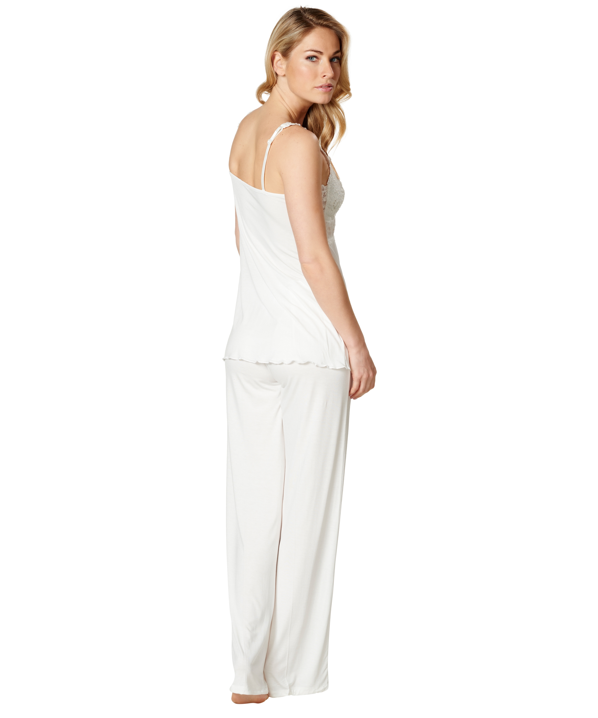 Pyjamaset Modal lace, White, main