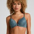 Marine Padded Push-Up Underwired Bra, Blue