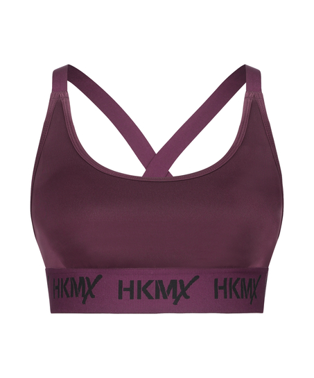 HKMX The Crop Logo Sports Bra Level 1, Purple