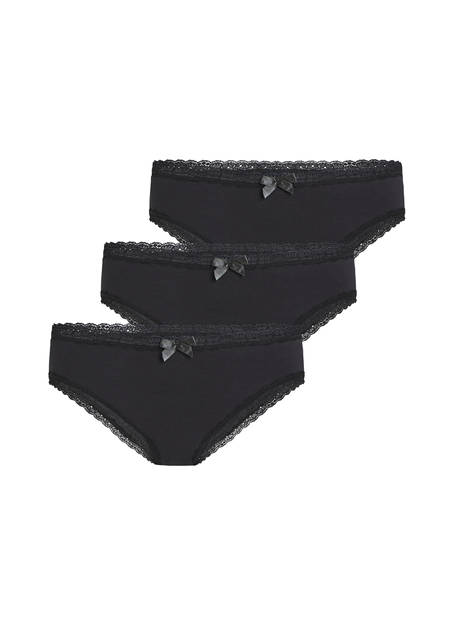 3-pack Georgia Cotton Brazilian shorts, Black
