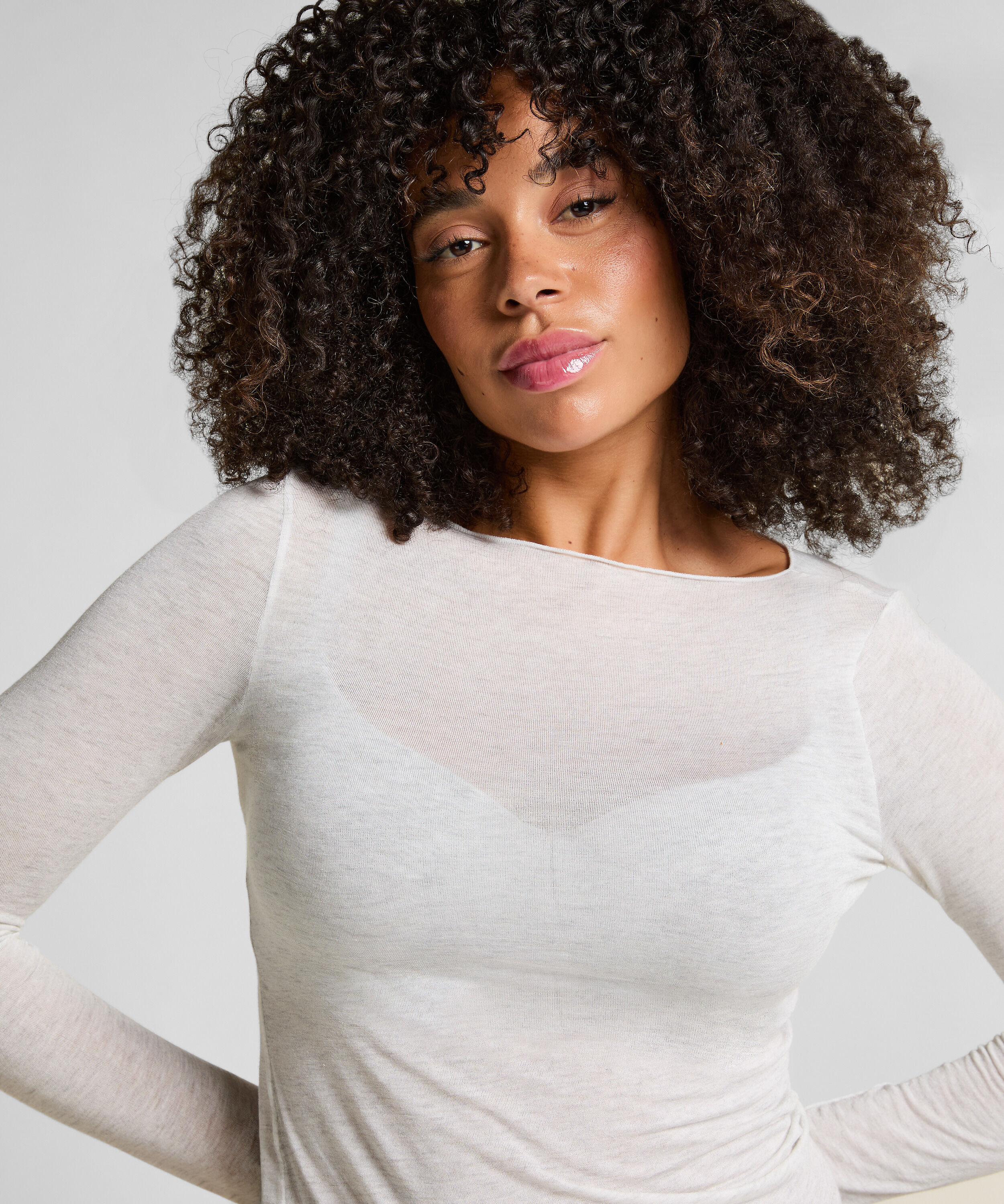 super soft Boatneck Shirt with Cashmere, Gray