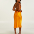 Satin Midi Dress, Orange
