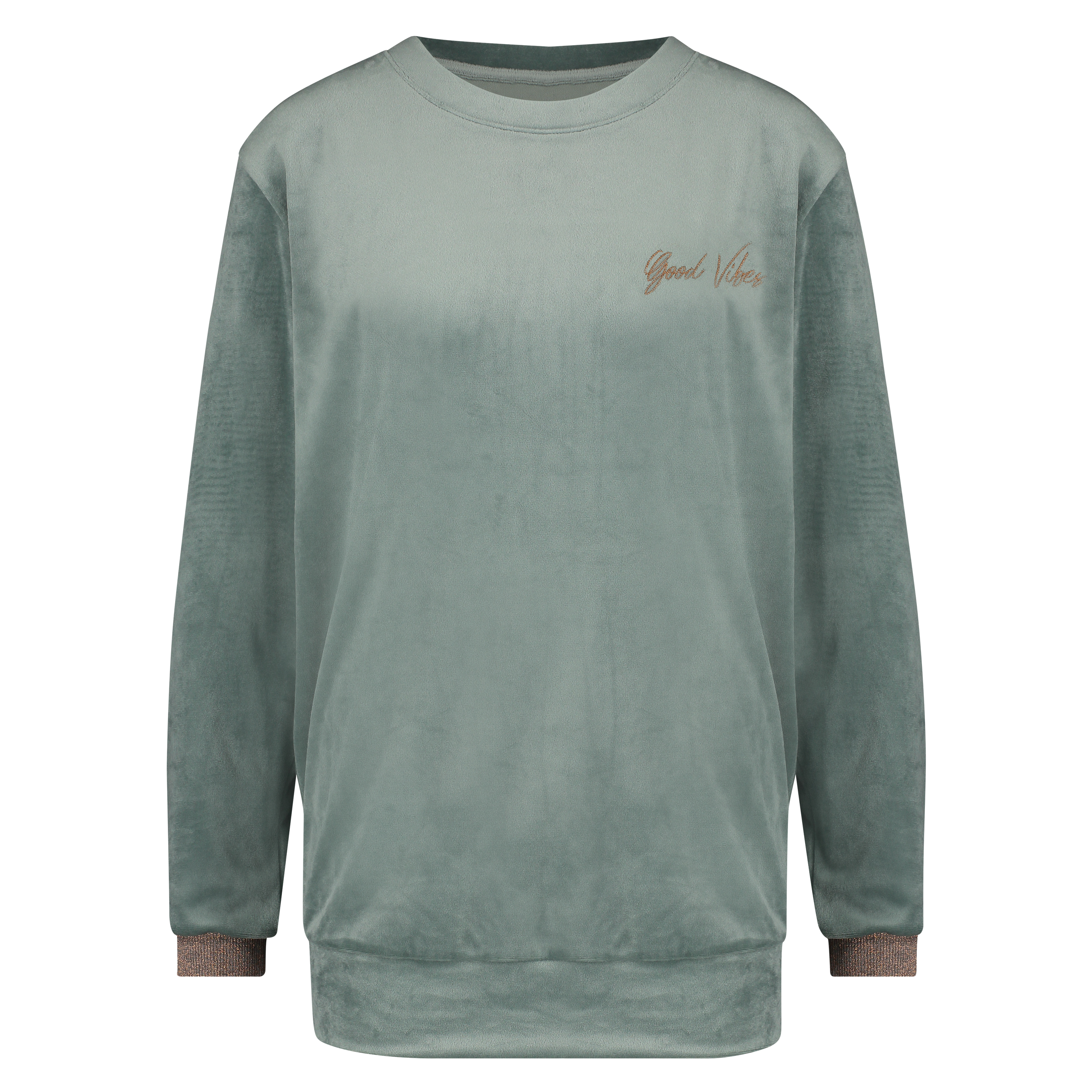 Lurex velours top, Green, main