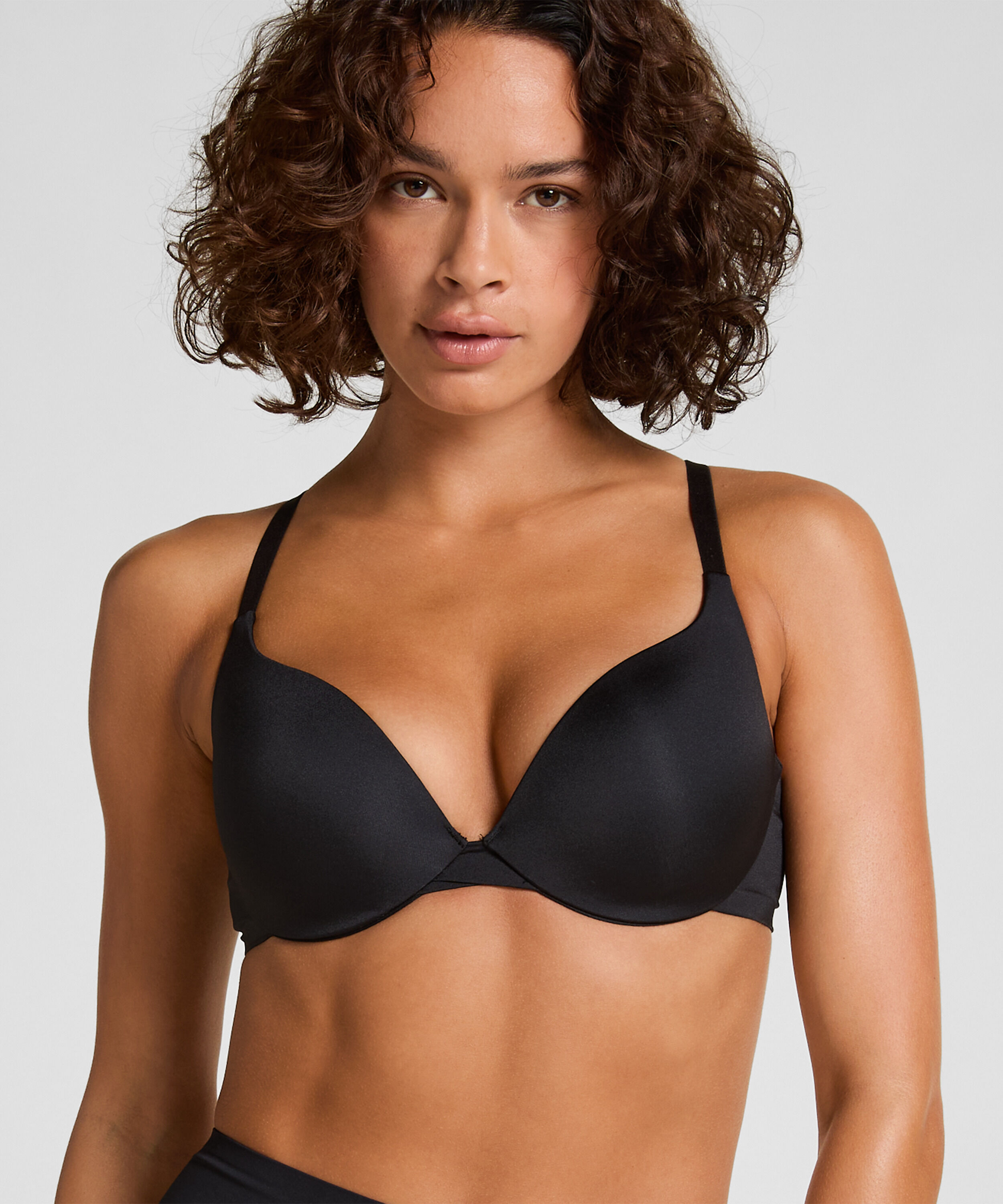 Smooth Padded Underwired Push-Up Bra, Black