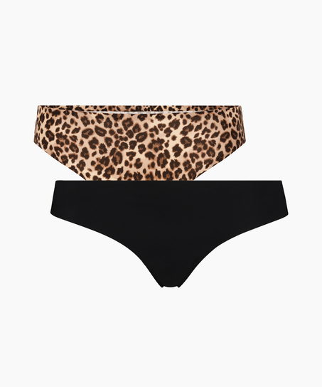 2-Pack Invisible Thong, Black