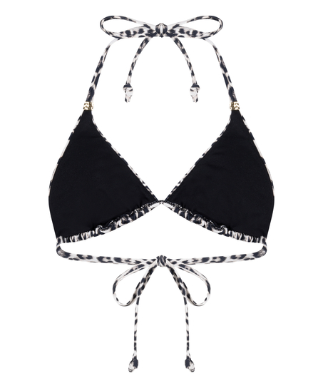Triangle Bikini Top Leopard, Black