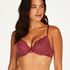 Rose padded push-up bra, Red