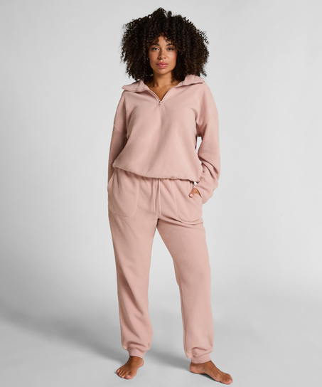 Top Half Zip Sporty Fleece, Pink