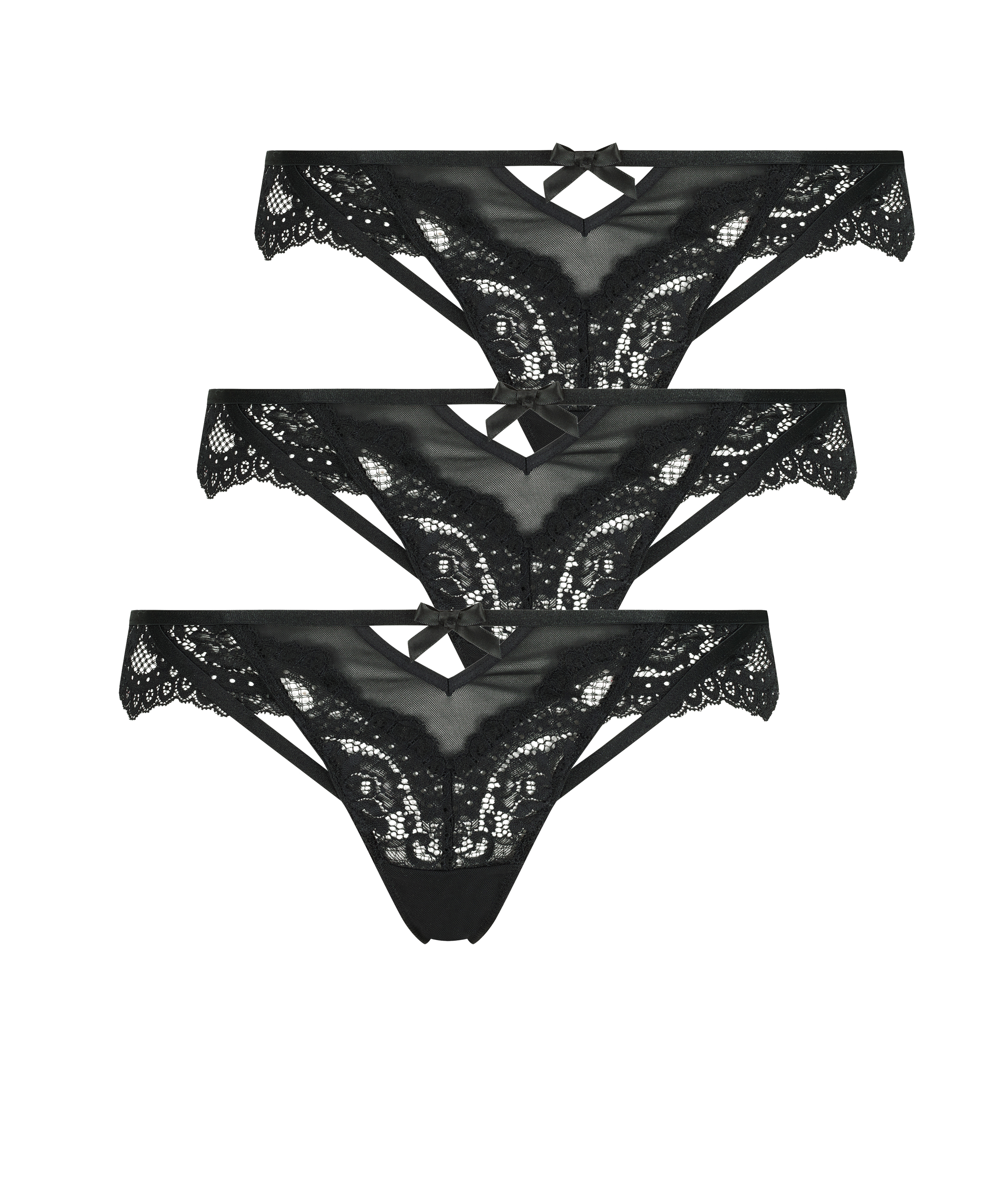 3-Pack Rosangel string r, Black, main